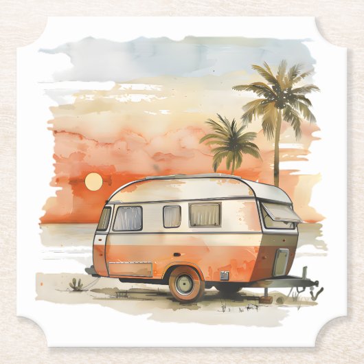 Caravan Kartonnen Onderzetters (Voorkant)