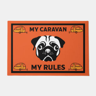 Caravan Pug Dog-deurmat Deurmat