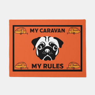 Caravan Pug Dog-deurmat Deurmat