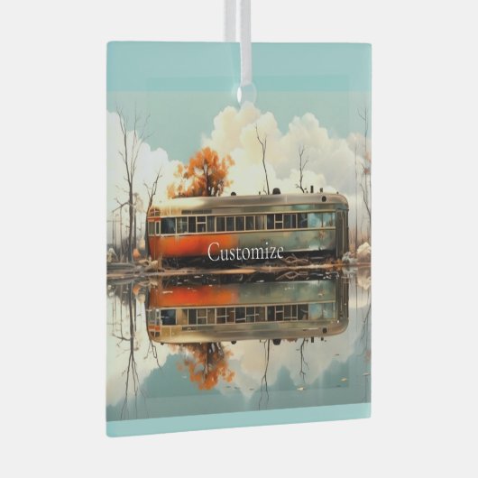 Caravan Trailer RV Thunder_Cove Glas Ornament (Voorkant Rechts)