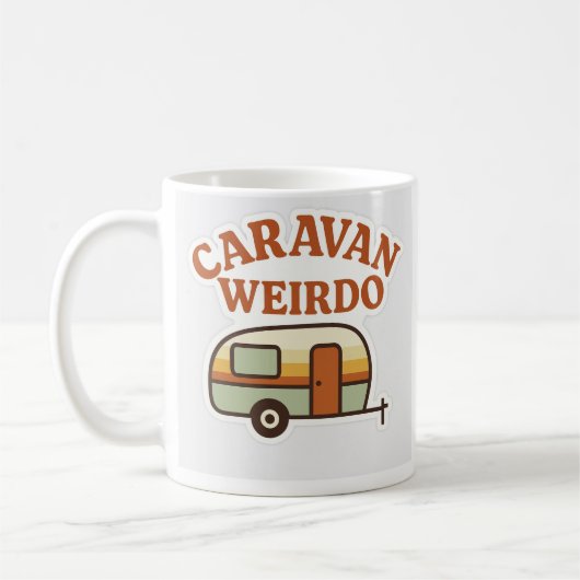 Caravan Weirdo Retro Camping Design Koffiemok (Links)