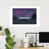 Caravane Argent RV & Nuit Grande Impression (Bureau à domicile)