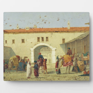 Caravansary at Mylasa, Turkije, 1845 (olie op het  Fotoplaat