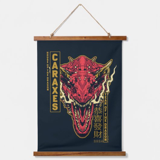 Caraxes Hoofd Jaar van de Draak | 恭喜發財 Hangend Wandkleed (Voorkant)