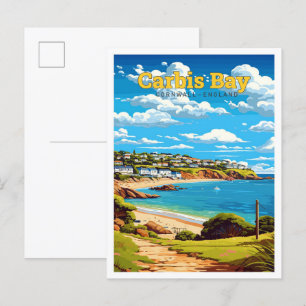 Carbis Bay Cornwall Engeland Reizen Vintage Briefkaart