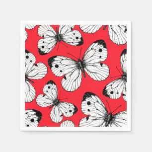 Carbisch vlinderpatroon op rood servet