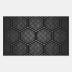 Carbon Fiber Hex Tegels Rechthoekige Sticker