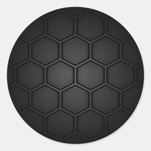 Carbon Fiber Hex Tegels Ronde Sticker (Voorkant)