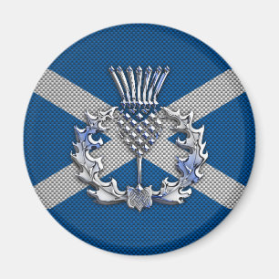 Carbon Fiber Print Schotse vlag Magneet