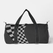 Carbon Fiber Style Geruite Racing Flag Wave Plunjezak (Voorkant)