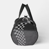 Carbon Fiber Style Geruite Racing Flag Wave Plunjezak (Rechts)