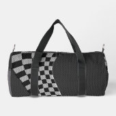 Carbon Fiber Style Geruite Racing Flag Wave Plunjezak (Achterkant)