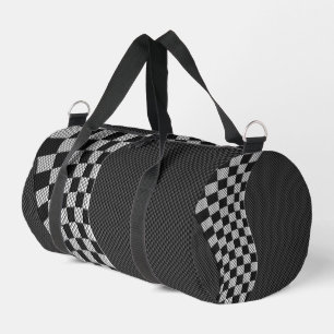 Carbon Fiber Style Geruite Racing Flag Wave Plunjezak