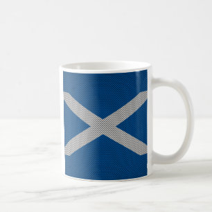 Carbon Fibre Print Scotland Flag Decor Koffiemok