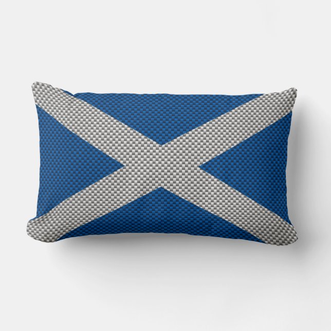 Carbon Fibre Print Scotland Flag Decor Kussen (Voorkant)