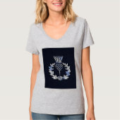 Carbon Fibre Print Silver Scottish Thistle T-shirt (Voorkant)