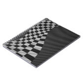 Carbon Fibre Style Racing Flag Wave Print Notitieboek (Linkerzijde)