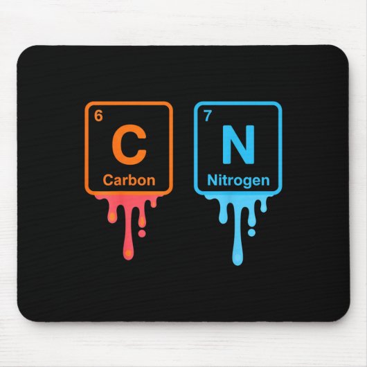 Carbon Nitrogen Science Design Fun Chemistry Lover Muismat (Voorkant)