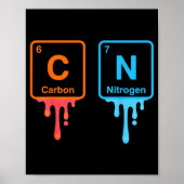 Carbon Nitrogen Science Design Fun Chemistry Lover Poster (Voorkant)
