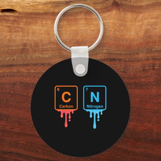 Carbon Nitrogen Science Design Fun Chemistry Lover Sleutelhanger (Voorkant)