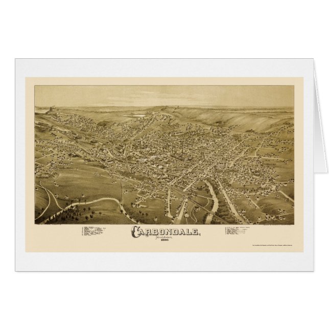 Carbondale, carte panoramique de PA - 1890 (Devant horizontal)