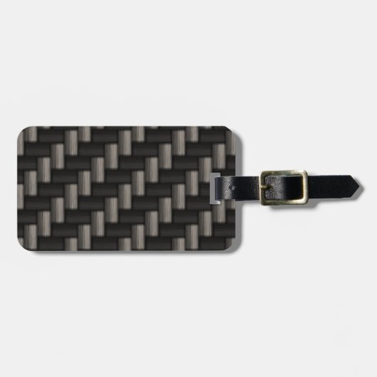 Carbonfiber Pattern Gecontroleerd Bagagelabel (Voorkant horizontaal)