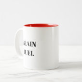"Carburant cérébral" Drôle café Mug (Devant gauche)