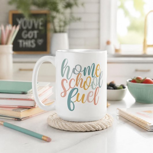 Carburant pour l'école à la maison Mug à café drôl