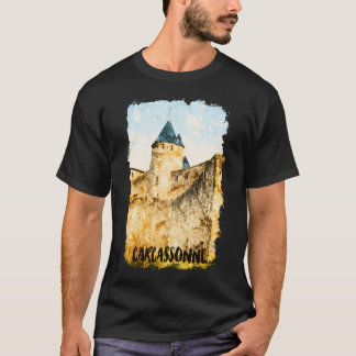Carcassonne France City Waterverf T-shirt