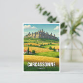 Carcassonne Frankrijk Reizen Briefkaart (Staand voorkant)