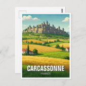 Carcassonne Frankrijk Reizen Briefkaart (Voorkant / Achterkant)