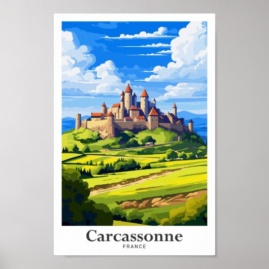 Carcassonne Frankrijk Reizen  Illustratie Poster (Voorkant)