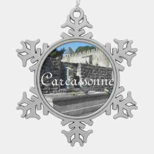 Carcassonne, Frankrijk Tin Sneeuwvlok Ornament