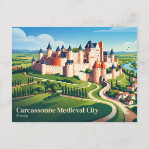Carcassonne Middeleeuwse Stad Frankrijk Briefkaart
