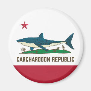 Carcharodon Republic California Flag White Shark Magneet
