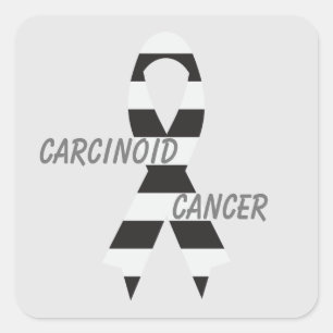 Carcinoid Cancer Zebra Awareness Ribbon van Janz Vierkante Sticker