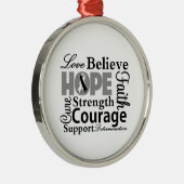 Carcinoïde kanker Collage of Hope Metalen Ornament (Rechts)