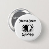 Carcinoïde kanker OPLEIDING Hart Tattoo Ronde Button 5,7 Cm (Voorkant /achterkant)