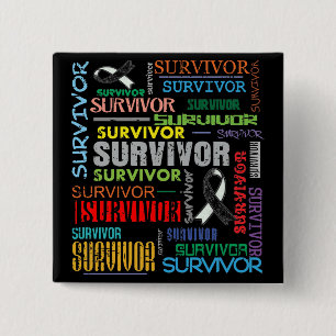 Carcinoïde kanker Survivor Collage.png Vierkante Button 5,1 Cm