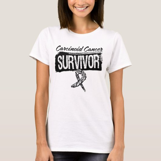 Carcinoïde kanker Survivor Grunge Style T-shirt (Voorkant)