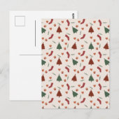 Card (10,8 x 14,2 cm) - Christmas Pattern Briefkaart (Voorkant / Achterkant)