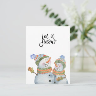 Card (10,8 x 14,2 cm) - Two Snowmen Briefkaart
