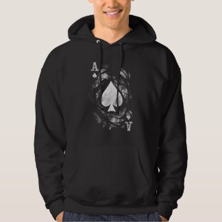 Card Ace Spades Dice Games Deck Grunge Effect Poke Hoodie