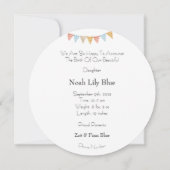 Card (Circle) - Birth Announcement Elephant Kaart (Achterkant)