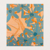 Card Contemporary Leaf Design in Peach (Outside Unfolded)