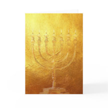 Card Golden Menorah | Gold | Israel | Karte