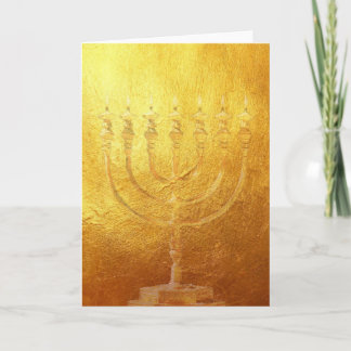 Card Golden Menorah | Gold | Israel | Karte Feestdagen Kaart