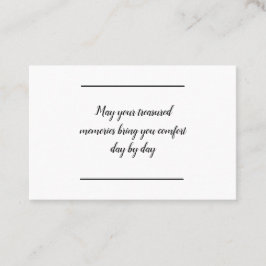 Card insert - Sympathie - condoleances Visitekaartje