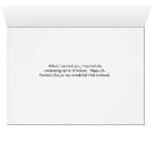 Card St. Patrick's Day for Husband (Intérieur Horizontal (Bas))