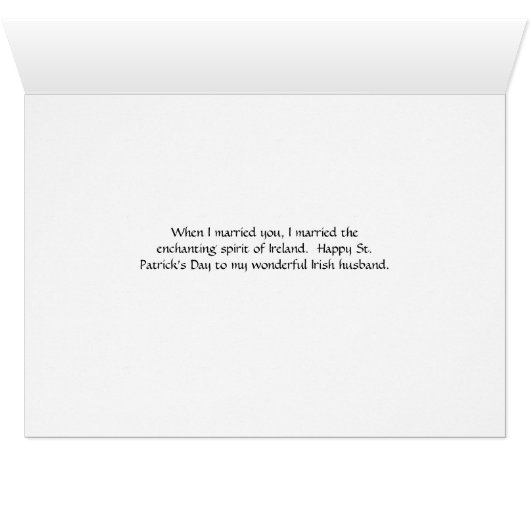 Card St. Patrick's Day for Husband (Intérieur Horizontal (Bas))